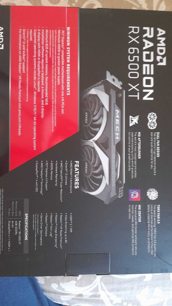 MSI AMD Radeon RX 6500 XT MECH 2X OC 4GB GDDR6 | PcComponentes.com