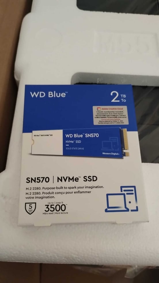 Disco Duro WD Blue SN570 2TB SSD M.2 PCIe Gen3 x4 NVMe