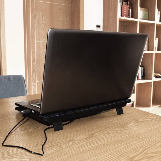 Support Refroidisseur PC Portable Ewent EW1256 - 2 Ventilateurs USB - Jusqu'à 17 Pouces - Noir