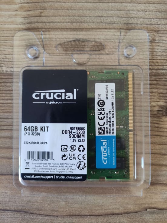 Memoria RAM Crucial CT2K32G4SFD832A SO-DIMM DDR4 3200Mhz PC4-25600