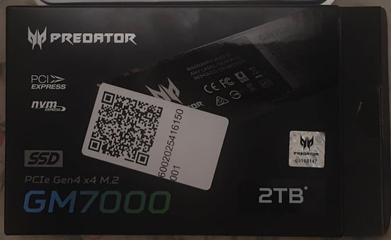 Disco Duro Acer Predator GM7000 2TB SSD M.2 PCIe 4.0 NVME