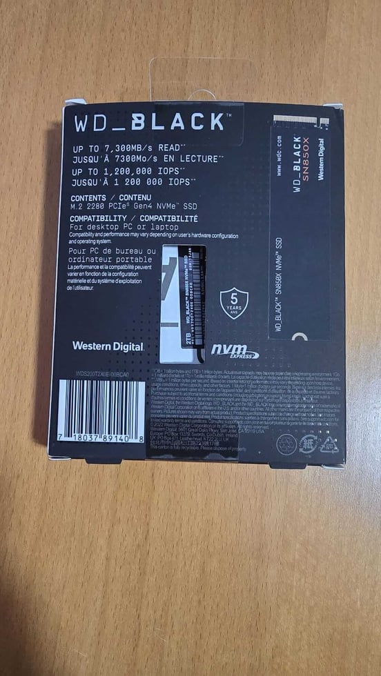 Disco Duro WD Black SN850X 2TB Disco SSD 7300MB/S con Disipador