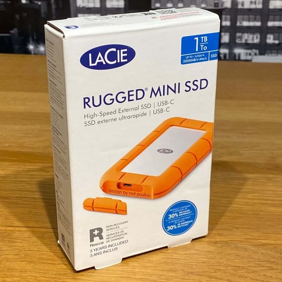 Disco Duro Lacie Rugged Mini SSD Externo 1TB USB-C 3.2 Naranja