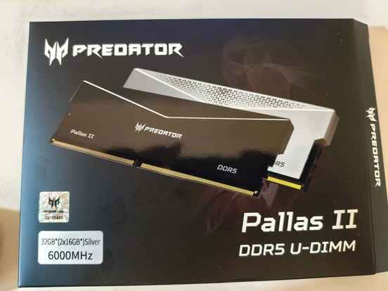 Memoria RAM Acer Predator Pallas II DDR5 6000MHz 32GB 2x16GB CL32